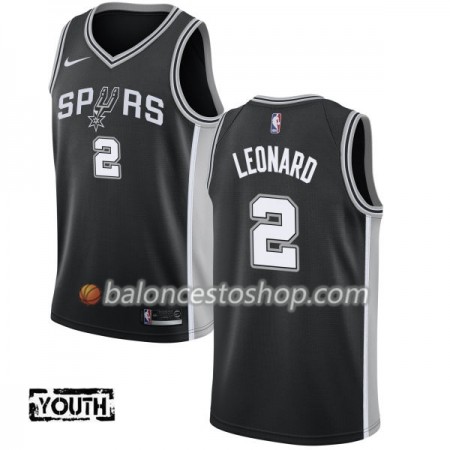Camiseta Niños NBA San Antonio Spurs Kawhi Leonard 2 Nike 2017-18 Negro Swingman